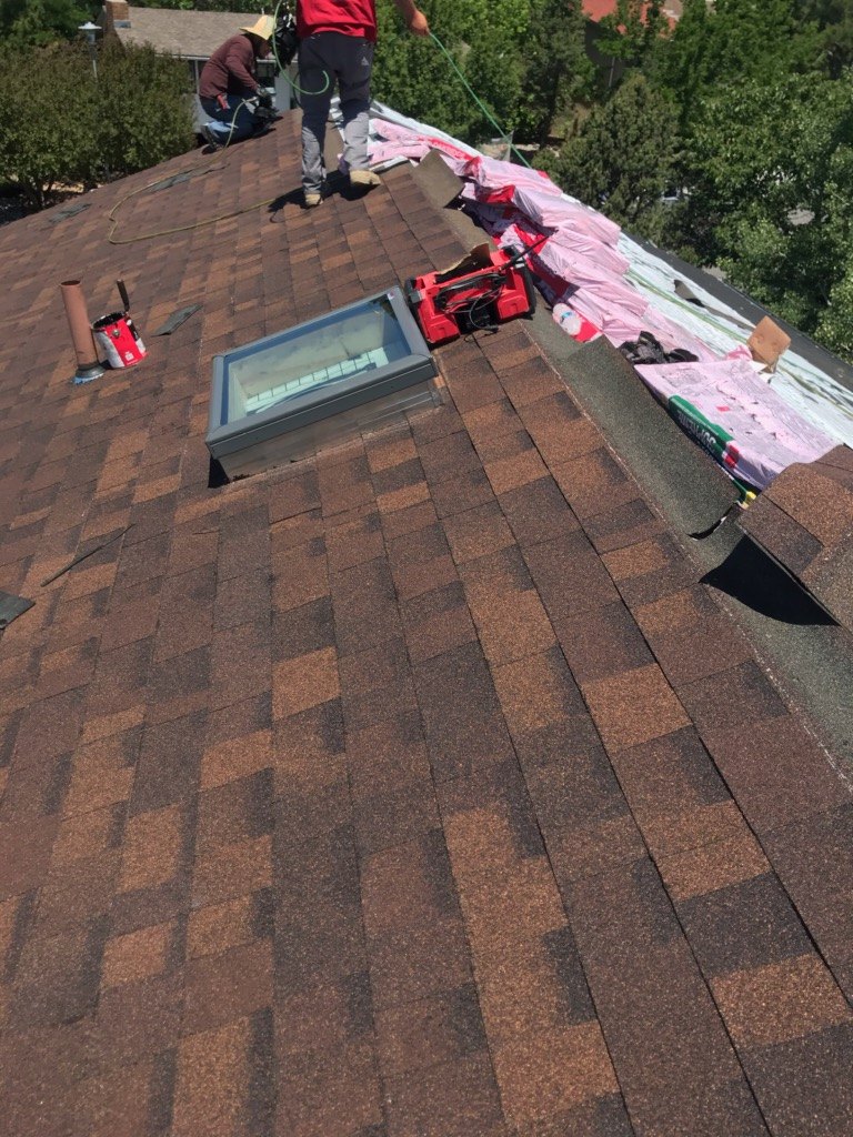 Pitched roof with Owens Corning shingles — detail 2